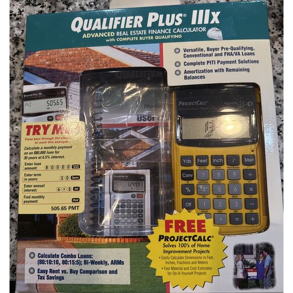 Qualifier Plus IIIx Real Estate Finance Calculator NIB Missing 1 Free Proj Call - Picture 2 of 5